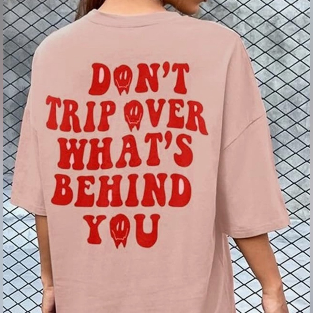 Oversized Graphic Print T-Shirt Casual Shirt Top 90s Girls Pink